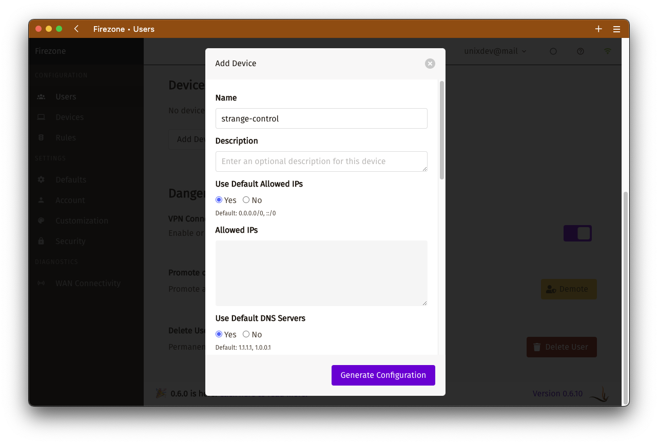 Firezone Firezone - open-source для построения wireguard VPN - UnixHost Blog